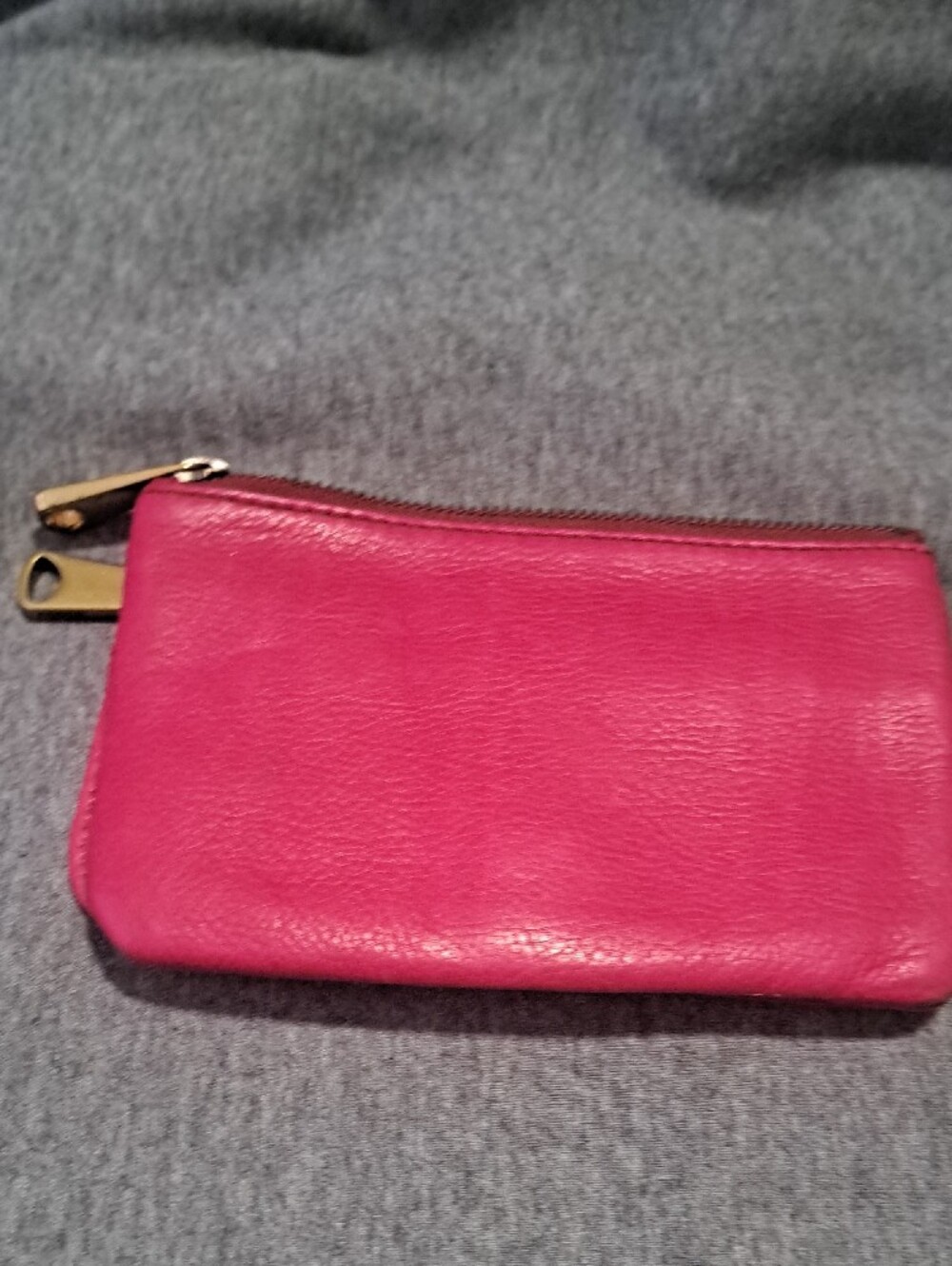 Fossil Hot Pink Leather Zip Card Wallet - Picture 6 of 6